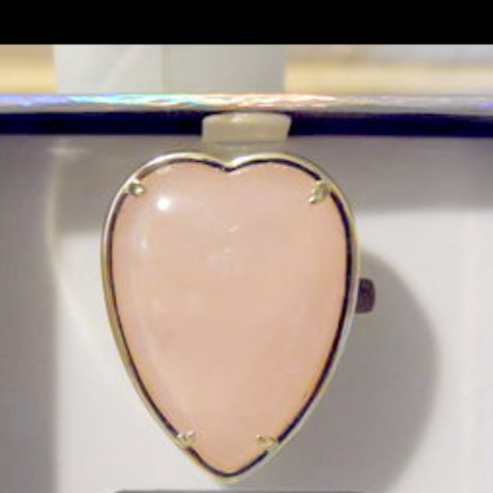 Connie Craig Carroll Goldtone Sydney Rose Quartz Gemstone Ring 7
